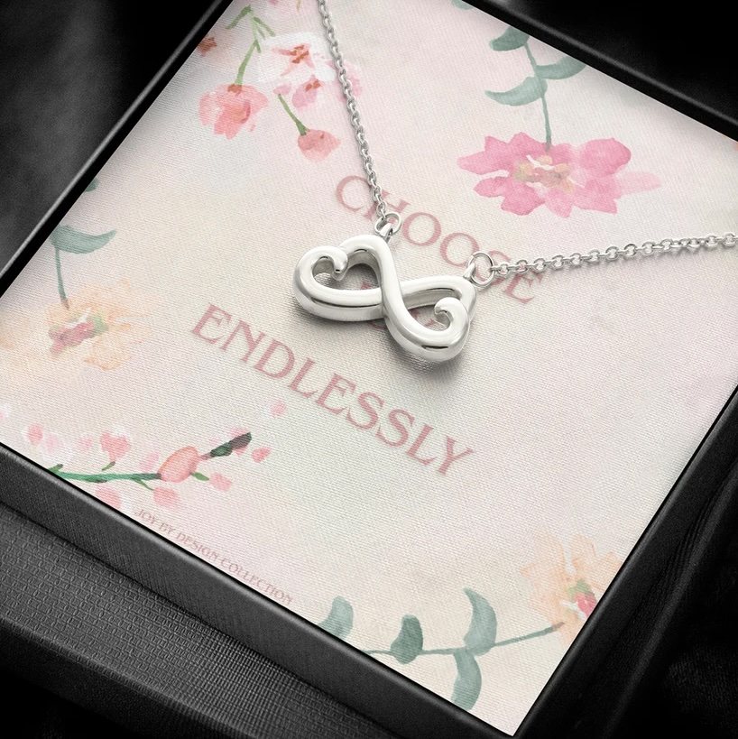 Choose Joy Endlessly infinity heart necklace